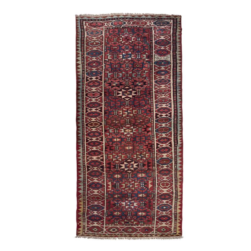 Tappeto Shahsavan, Persia, cm. 320x117, prima metà del XX secolo