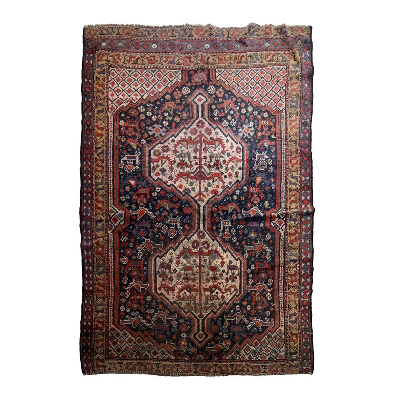 Tappeto Qashqay, Persia, fine del XIX secolo, cm. 170x130