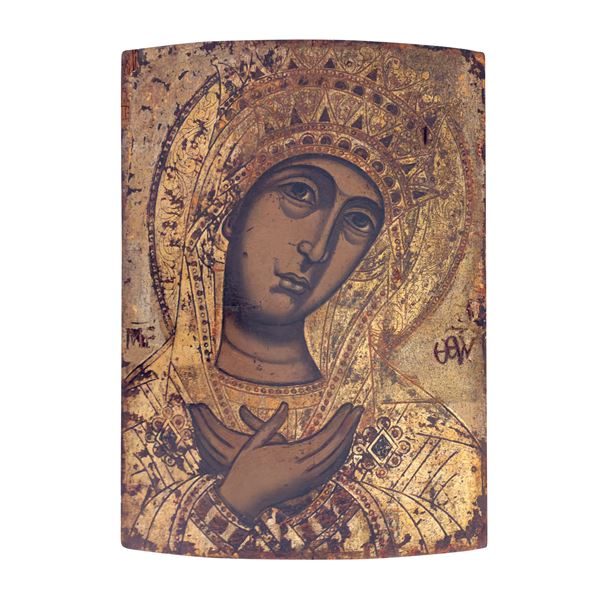 La Vergine, icona a fondo oro, XVIII secolo