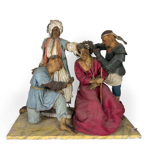 L'Incoronazione di Spine, gruppo in cera e cartapesta policroma, Napoli, fine del XVII secolo