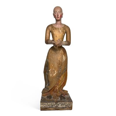 Manichino femminile in legno laccato e dorato, Napoli, inizi del XVIII secolo