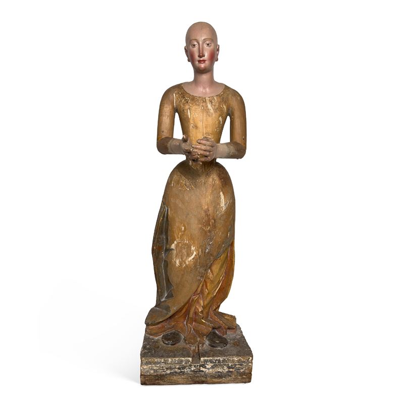 Manichino femminile in legno laccato e dorato, Napoli, inizi del XVIII secolo