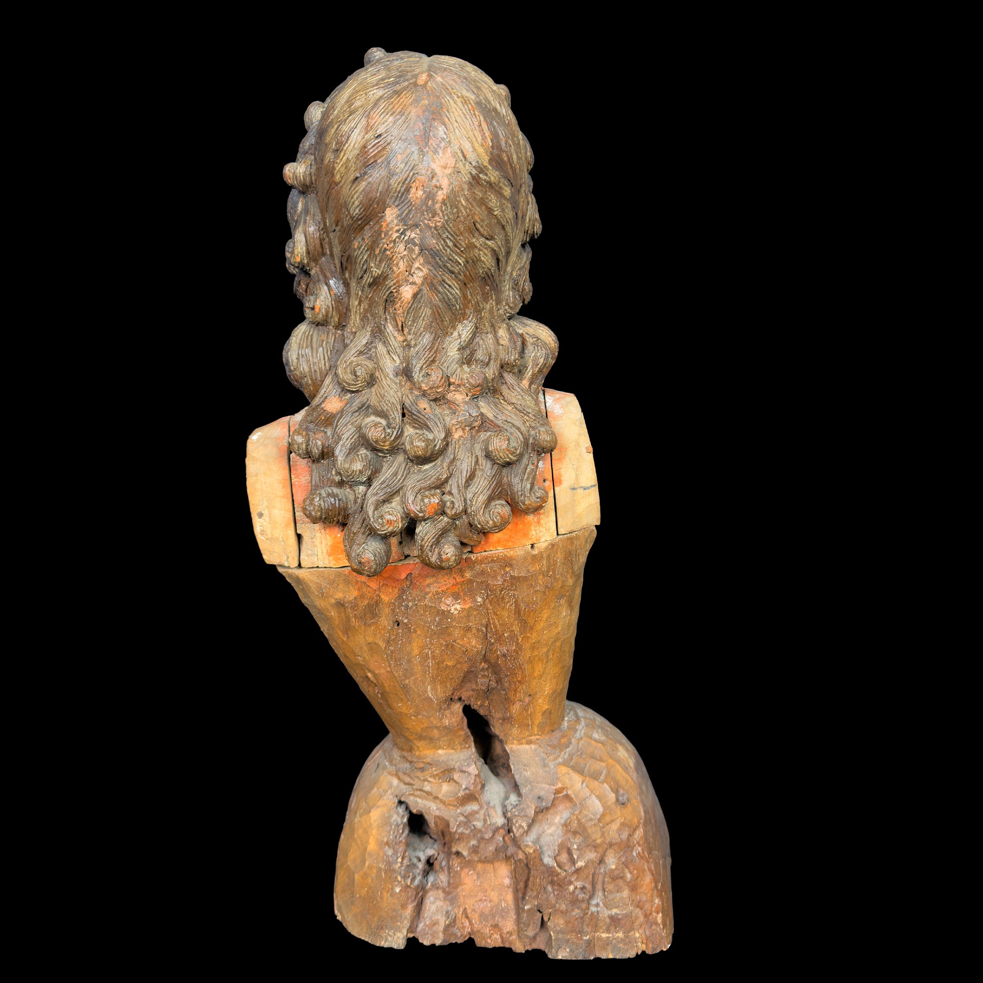 Busto di manichino femminile in legno laccato, Napoli, XVIII secolo