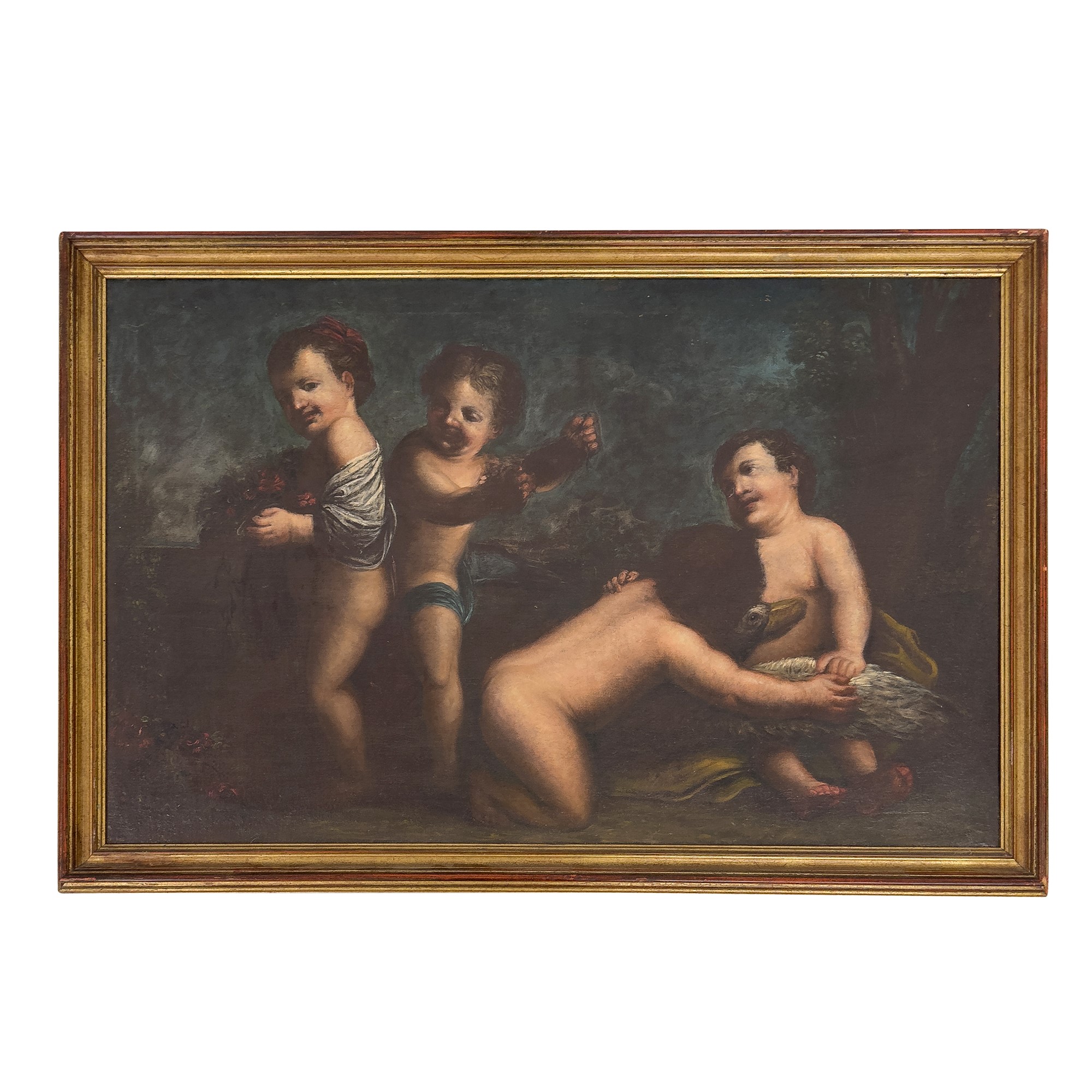 Pittore veneto del XVII secolo, Giochi di putti, coppia di oli su tela