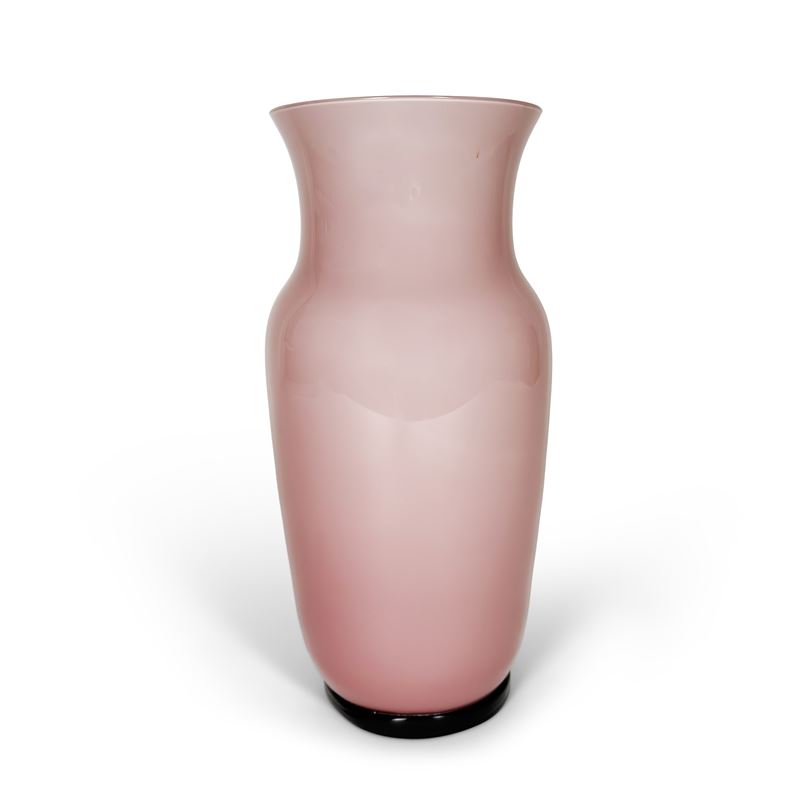 Vaso in vetro incamiciato rosa, Murano, Venini