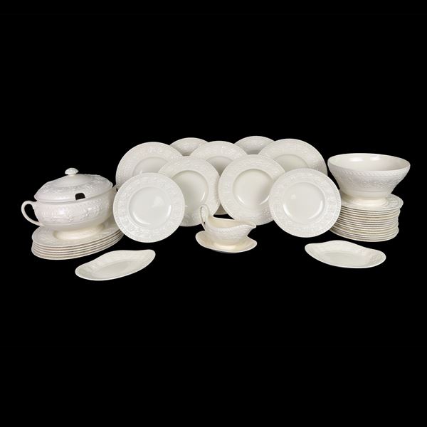 Servizio di piatti in terraglia bianca, inghilterra, Wedgwood of Etruria & Barlaston