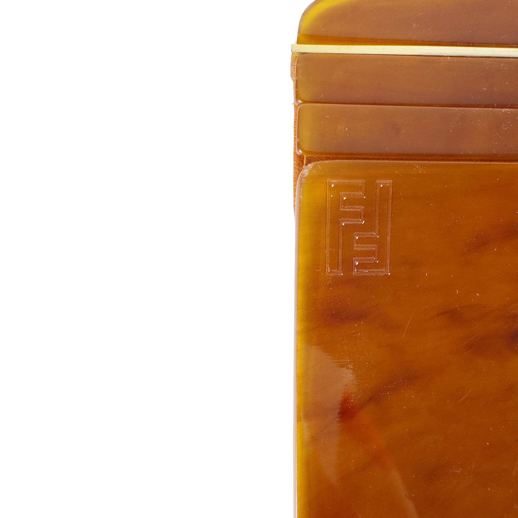 Fendi, Borsetta a tracolla in materiale plastico imitante la tartaruga, Anni '70