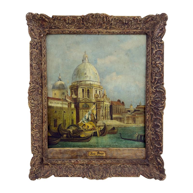 Lucia Ponga (attribuita), La chiesa di Santa Maria della Salute, olio su tela