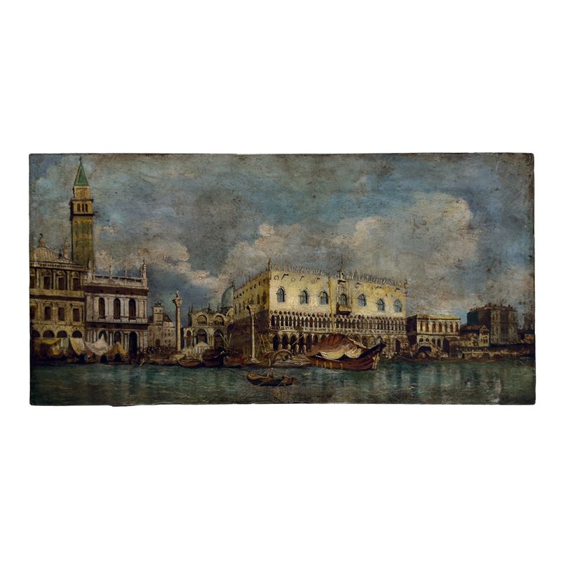 Pittore del XX secolo, Veduta della Piazzetta San Marco dal Bacino di San Marco