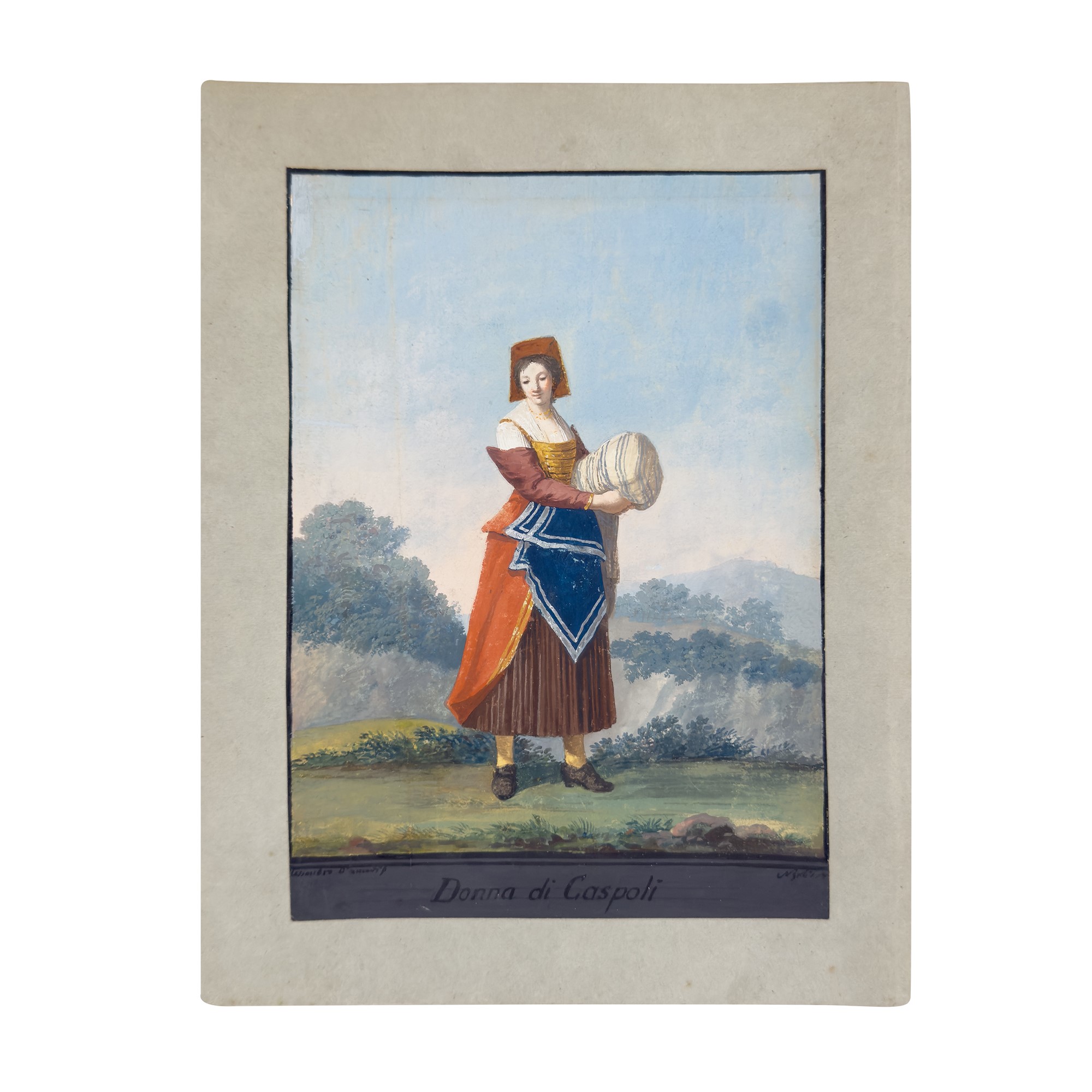 Alessandro D'Anna, Donna di Caspoli, tempera su carta