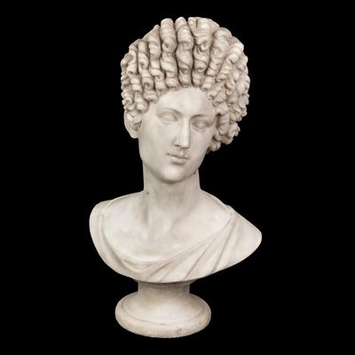 Attribuzione incerta, Busto di donna della gens Flavia in marmo bianco, detta testa Fonseca