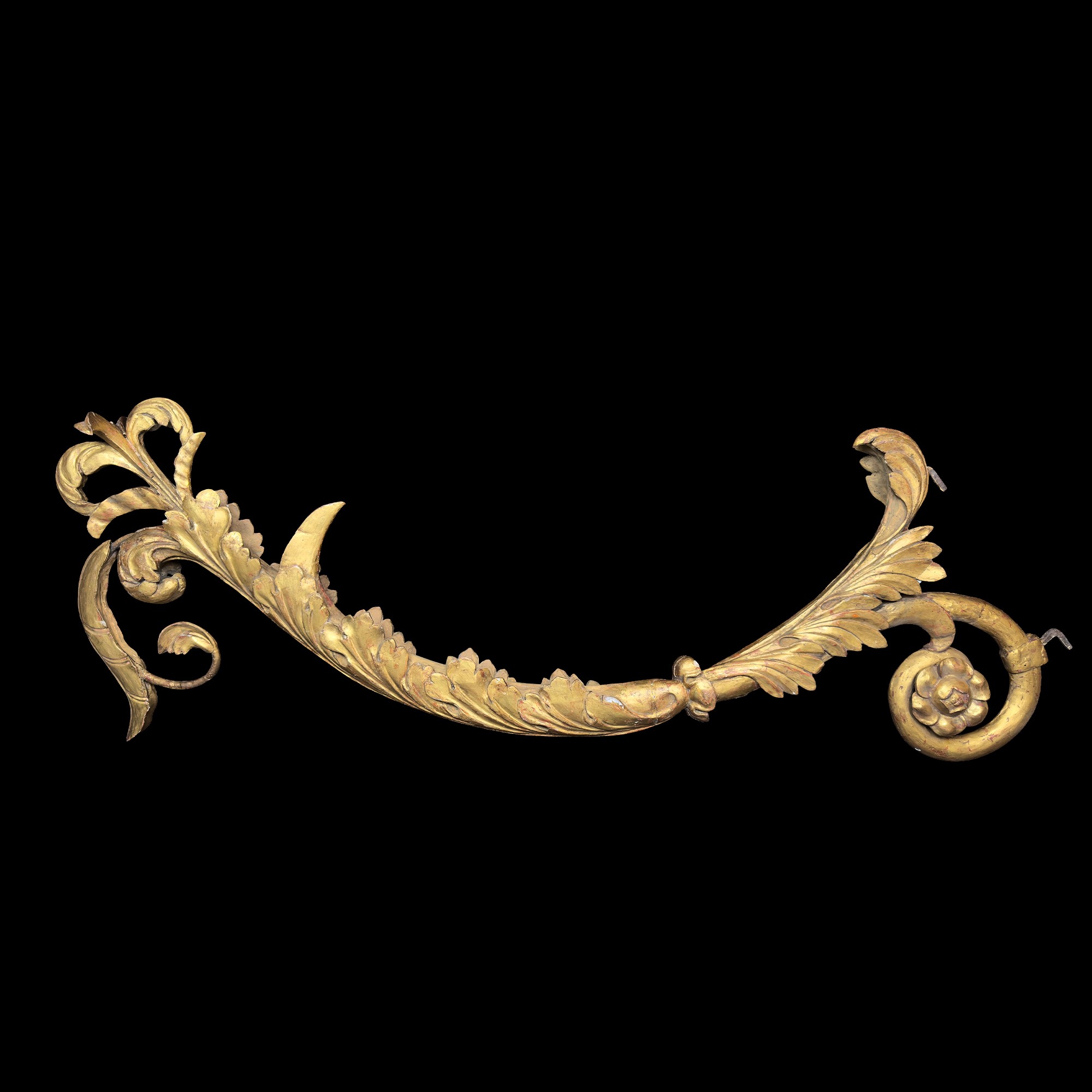 Coppia di bracci da parete in legno dorato, XIX secolo