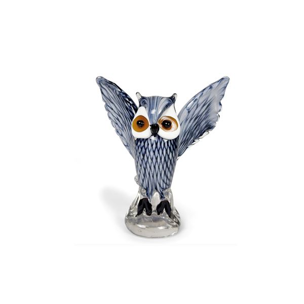 Gufo in vetro policromo, Murano