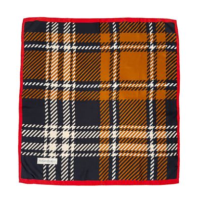 Yves Saint Laurent, Foulard in seta con stampa geometrica policroma