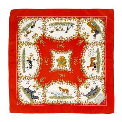 Gucci, Foulard in seta con stampa policroma su disegno di Vittorio Accornero