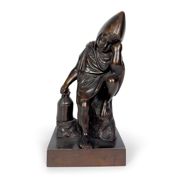 Allegoria dell'Inverno, scultura in bronzo patinato
