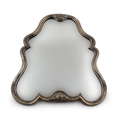 Specchierina da Tavolo con Cornice in Legno Rivestita in Argento