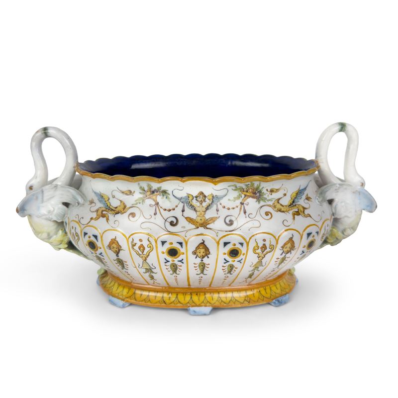 Centrotavola in Maiolica Bianca e Policroma, Ginori, Fine del XIX-inizi del XX Secolo