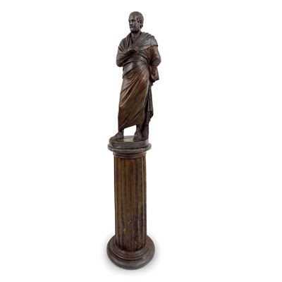 Sofocle, Scultura in Gesso Patinato a Bronzo, XIX Secolo