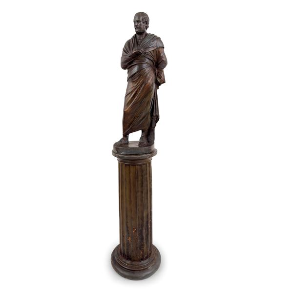 Sofocle, scultura in gesso patinato a bronzo, XIX secolo