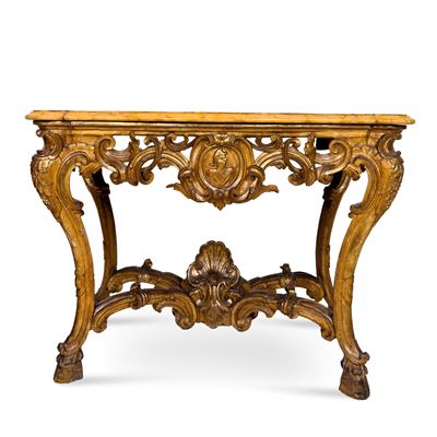Console in Legno Dorato, Napoli, XVIII Secolo