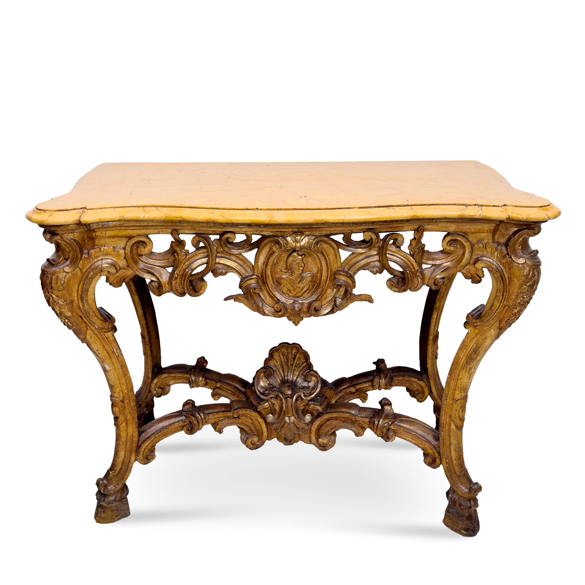 Console in Legno Dorato, Napoli, XVIII Secolo