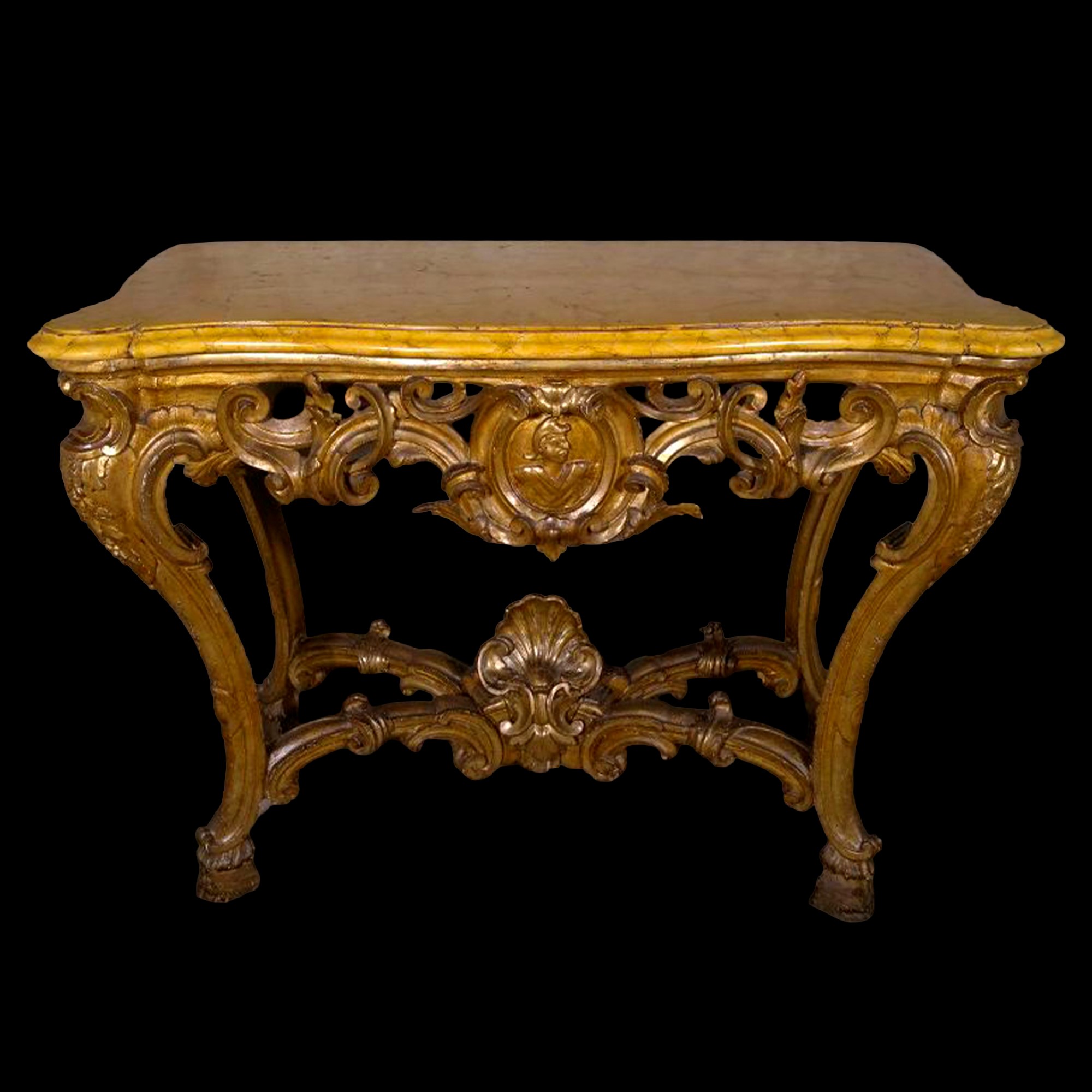 Console in Legno Dorato, Napoli, XVIII Secolo