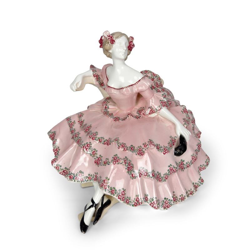 Ballerina seduta con abito rosa, Vienna, Goldscheider