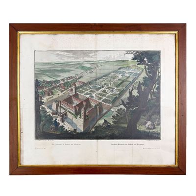 Corvinus, Vedute dello Château de Weissenstein a Pommersfelden (quattro incisioni acquarellate)