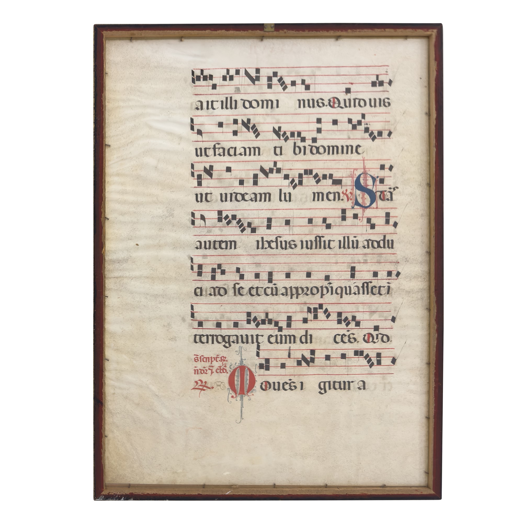 Antifonario dipinto, due pagine recto/verso, fine del XVI secolo