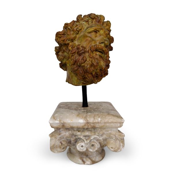 Testa del Laocoonte in bronzo patinato