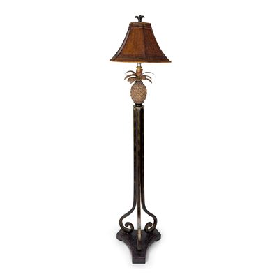 Lampada da Terra in Metallo Verniciato e Resina