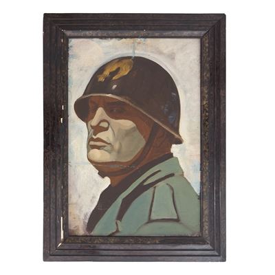 Giovanni Meschini, Ritratto di Benito Mussolini, olio su compensato