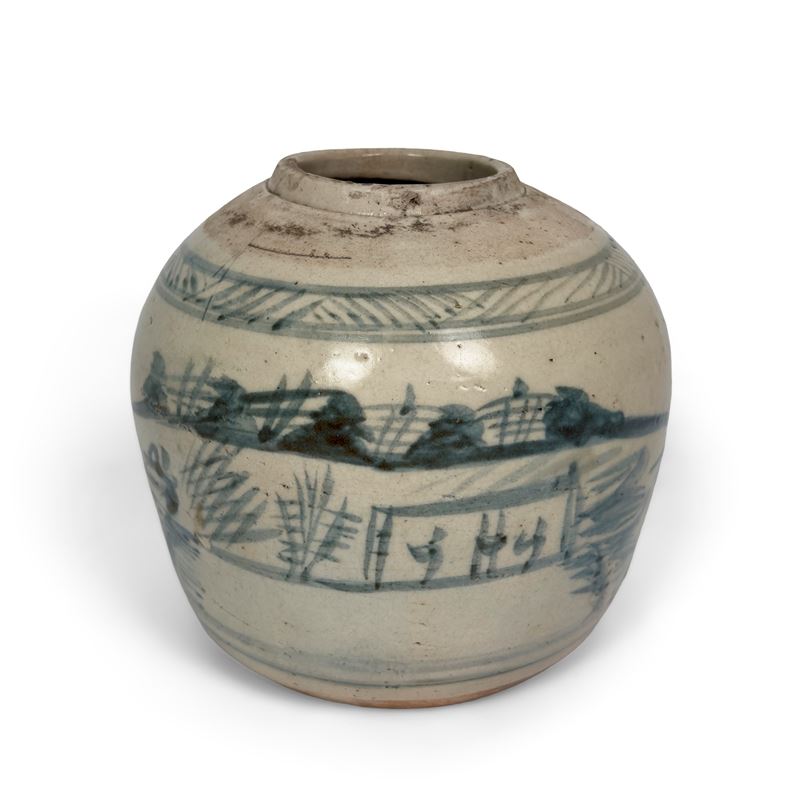 Vaso in maiolica bianca e blu, Arte orientale