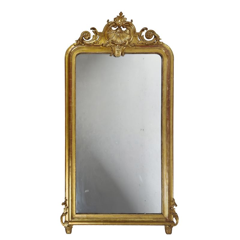 Grande Specchiera in Legno Dorato, XIX Secolo