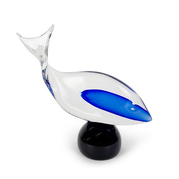 Pesce in vetro sommerso blu, Vetro Artistico Murano