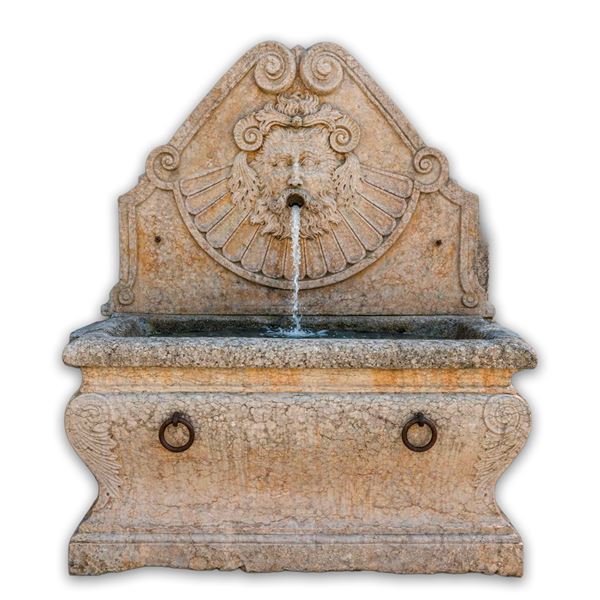 Grande fontana da muro in marmo rosso di Verona, XIX secolo