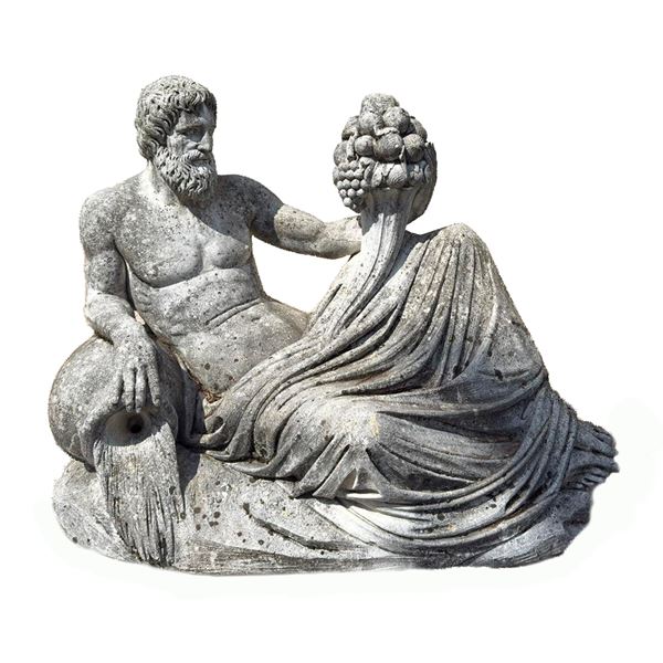 Divinità fluviale in pietra composita