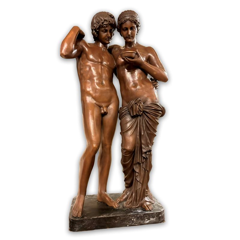 Amore e Psiche, gruppo in bronzo patinato