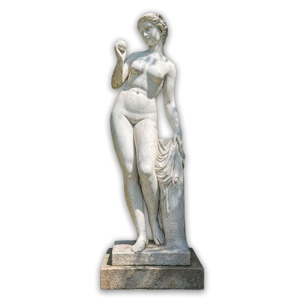 Venere con la mela d'oro, scultura di marmo bianco