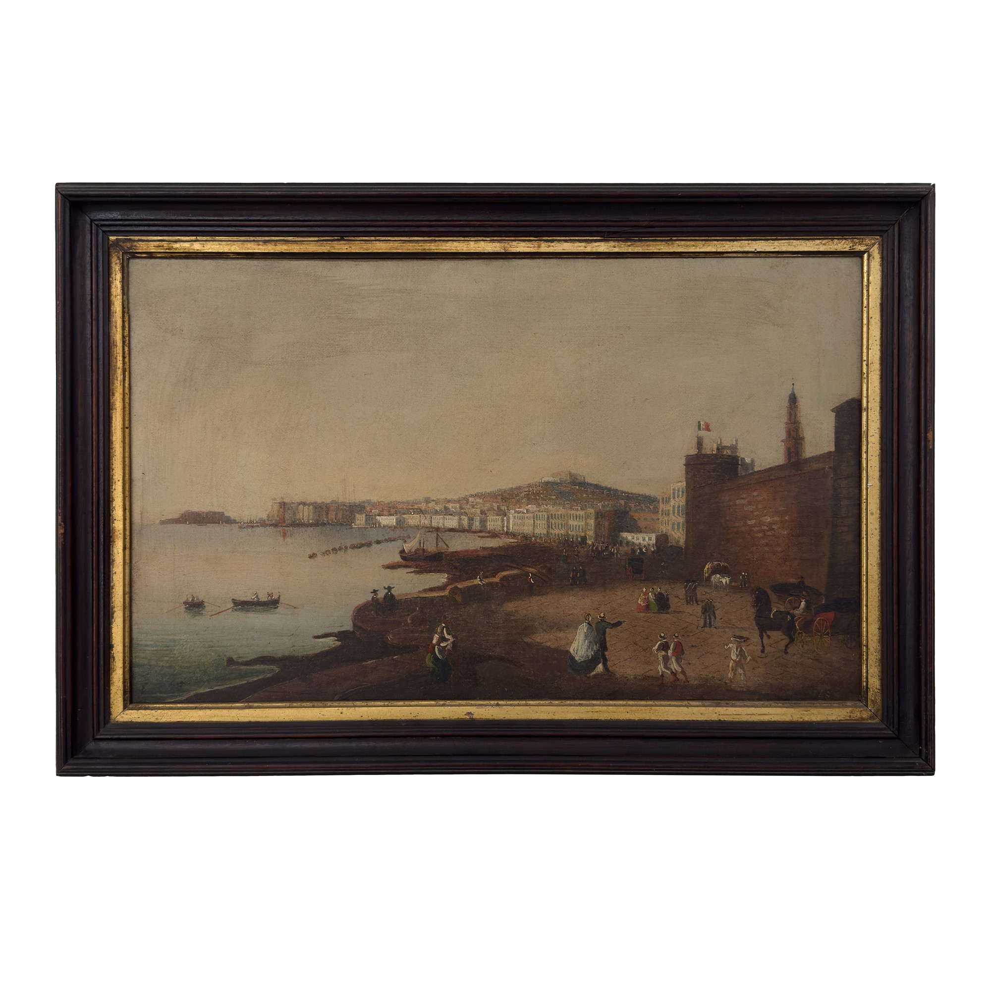 Pittore napoletano del XIX secolo, Vedute di Napoli (coppia di oli su tela)