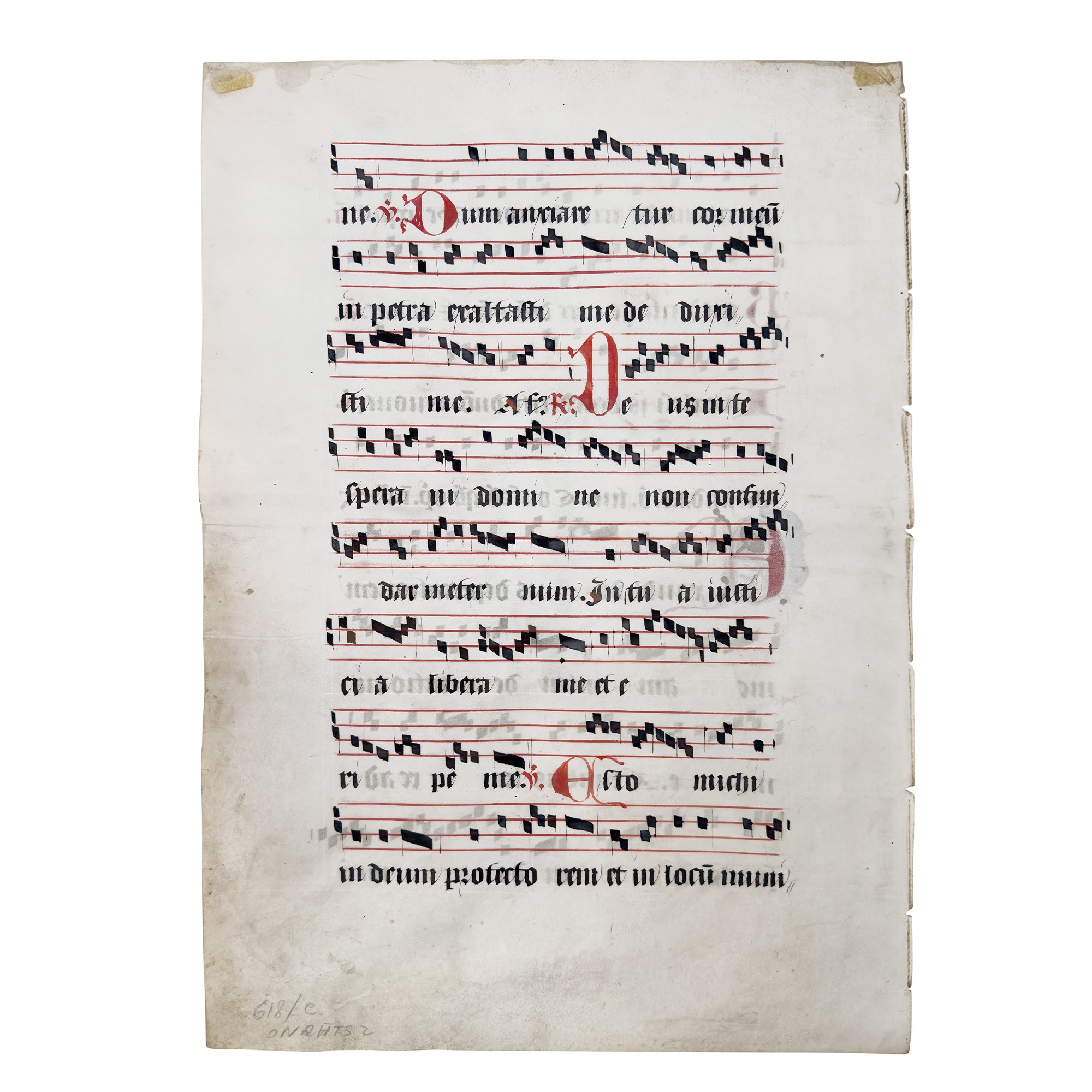 Pagina di antifonario dipinta, recto/verso, fine del XVI secolo