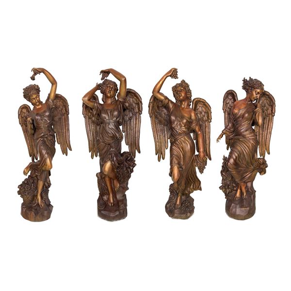 Le Quattro Stagioni, quattro sculture in bronzo patinato