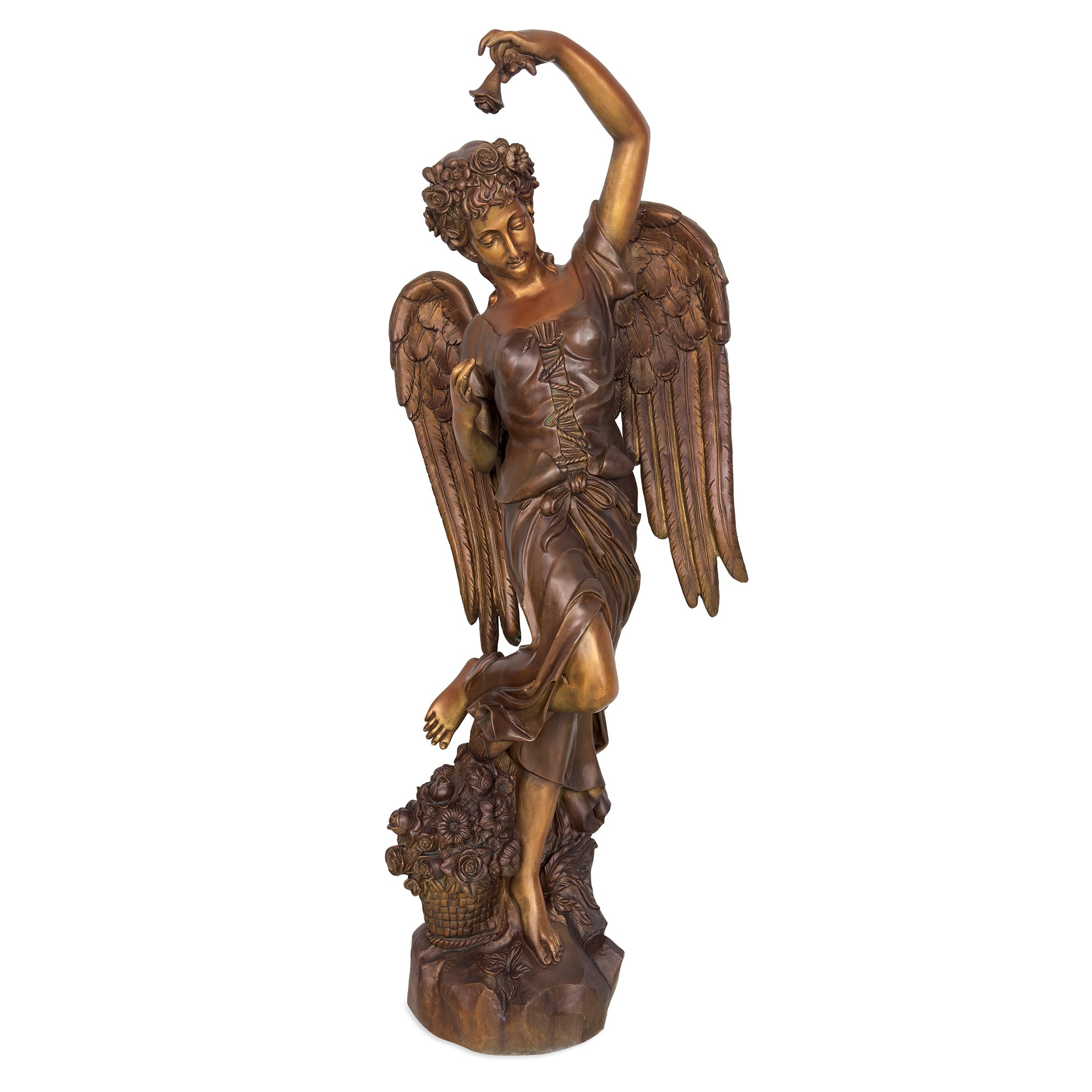 Le Quattro Stagioni, quattro sculture di angeli in bronzo patinato