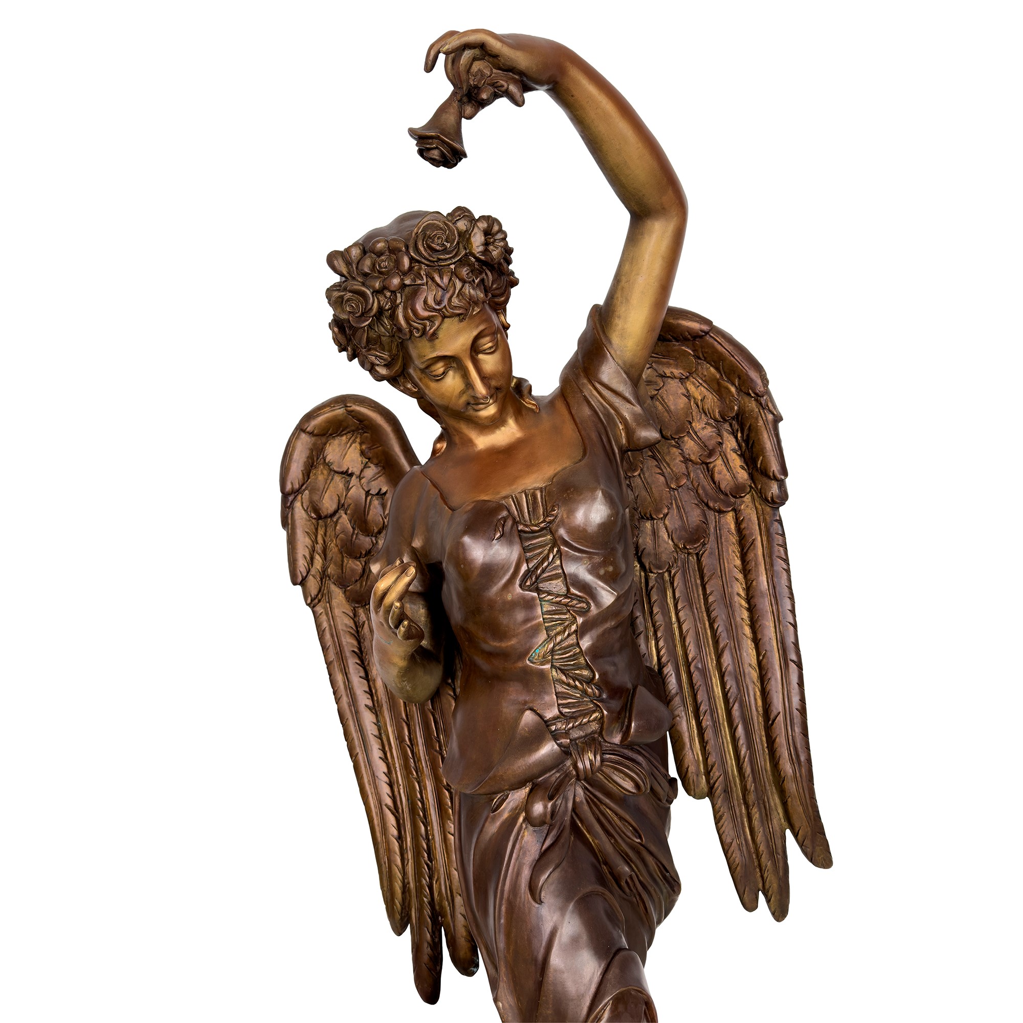 Le Quattro Stagioni, quattro sculture di angeli in bronzo patinato