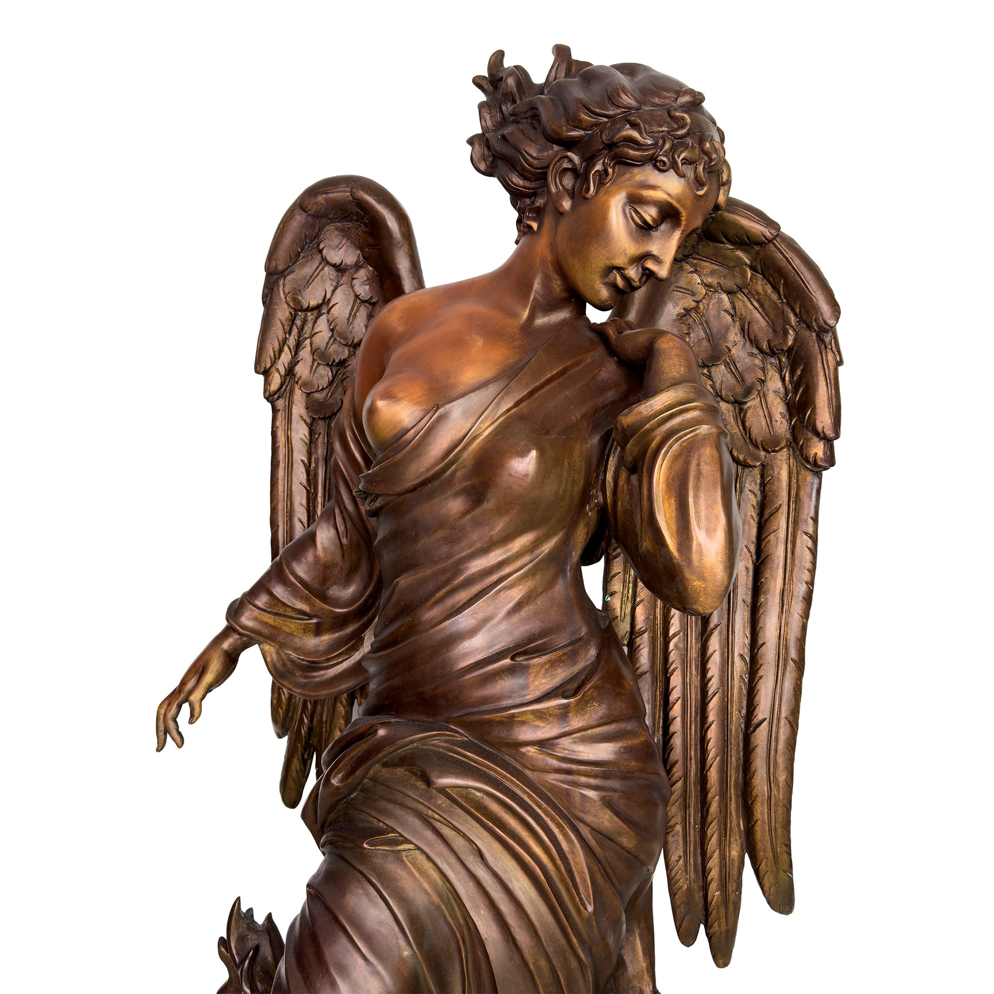 Le Quattro Stagioni, quattro sculture di angeli in bronzo patinato