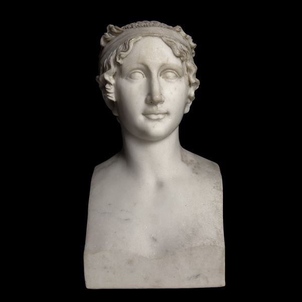 Busto femminile in marmo bianco (da Antonio Canova)