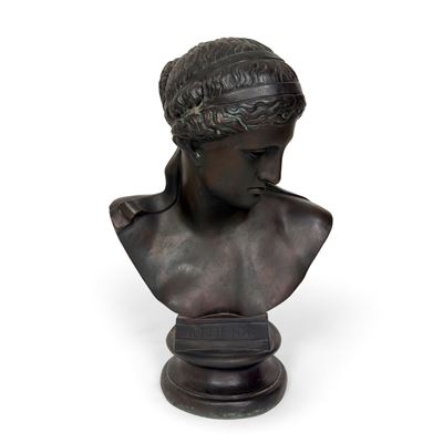 Busto di Atena, bronzo patinato