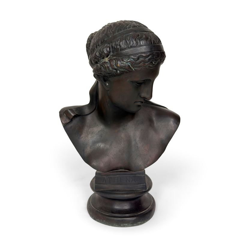 Busto di Atena, bronzo patinato
