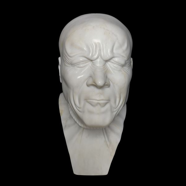 Testa maschile di carattere in marmo bianco (da Franz Xaver Messerschmidt)
